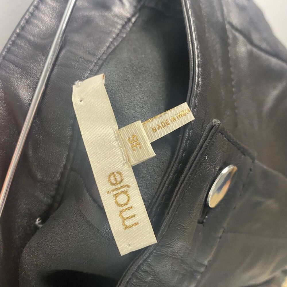 MAJE Ilyad Lamb Leather Studded Shorts - Picture 12 of 14